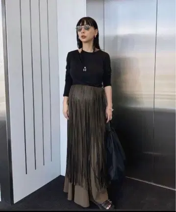 아메리 롱 스커트 프린지 벨트