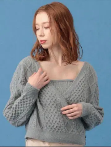 deicy ME COUTURE 2way 카슈쿨 세트 니트 블루