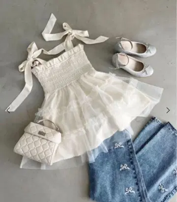 마제스틱 레곤 : 멀티way 어깨 리본 튤 뷔스티에