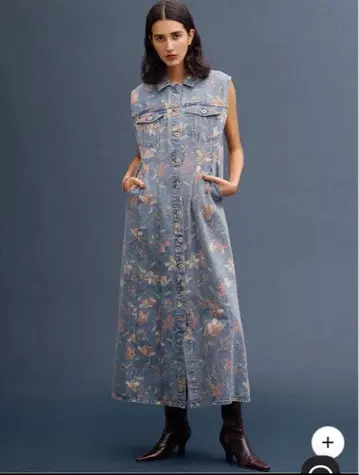 FIORE PRINT DENIM DRESS 아메리