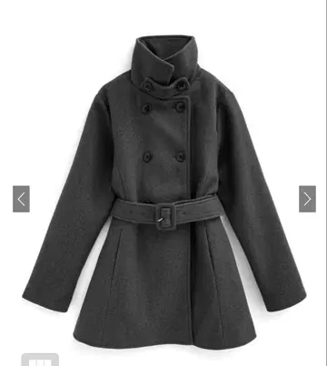 GRL 그레일 스탠드 카라 미들 기장 코트 차콜 M 사이즈