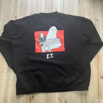 E.T. 프린트 맨투맨 트레이닝복 무비 블랙