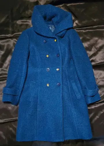 울 코트 아우터 블루