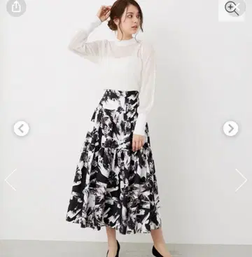 택 포함 미사용 새상품 리엔다 타프타 티어드 플레어 SK