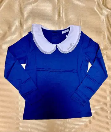 MILK 둥근 카라 티셔츠 네이비