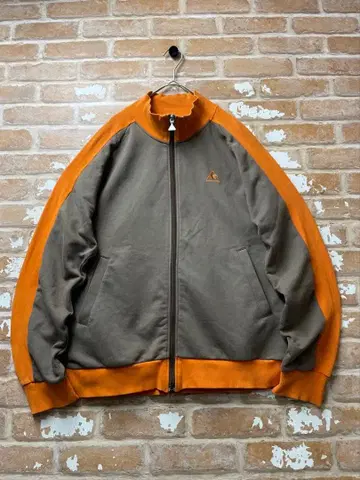 00s 르꼬끄 트랙 자켓 브라운 자수 원 포인트 y2k 구제 의류