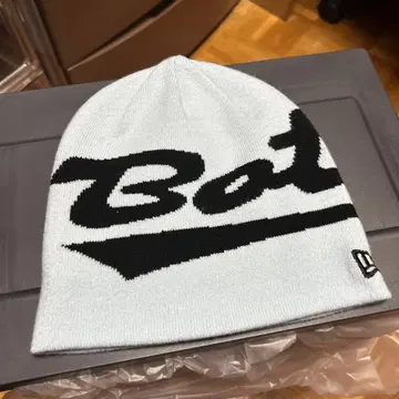 볼드 로고 니트 모자 라이트 블루