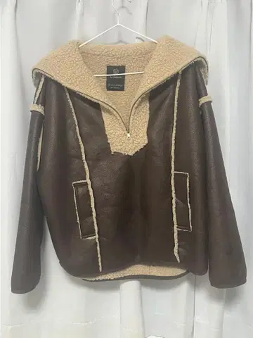 w closet 브라운 보아 자켓 아우터