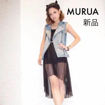 MURUA 데님 ZIP 라이더스 베스트 자켓