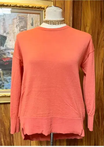 포르차 얇은 소재 은은한 오렌지 얇은 니트