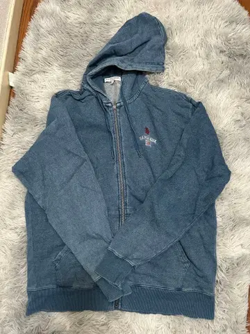 U.S. POLO ASSN. 데님 블루 후드티 LL