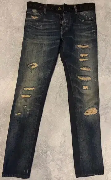 새상품급 돌체앤가바나 데님 네프 가공 디자인 사이즈 44