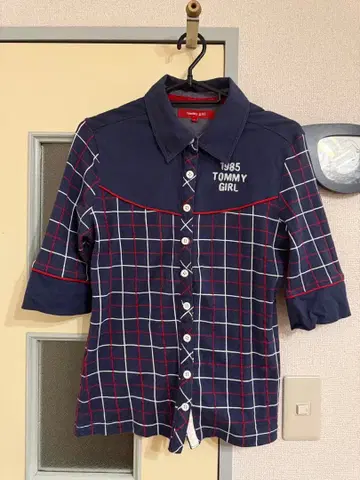 TOMMY GIRL 반팔 체크 셔츠