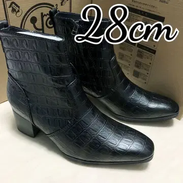 YOSUKE 정가 14080엔 28cm 롱노즈 부츠 엠보 악어 블랙