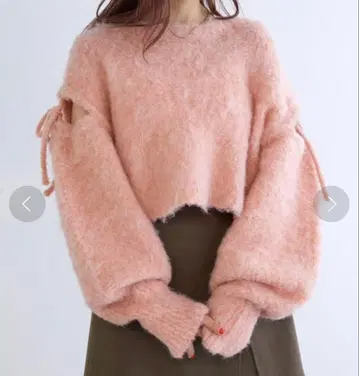 w closet 부클레 기모 어깨 트임 풀오버 핑크