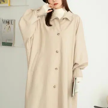 [ hinari ] 스탠드 카라 롱 코트