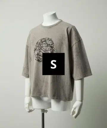 [GRANCY] 그래픽 디자인 리버서블 T셔츠 브라운 그레이 S