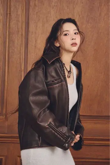 MICHIXSLY 미치스라이 F/LEATHER 자켓 브라운