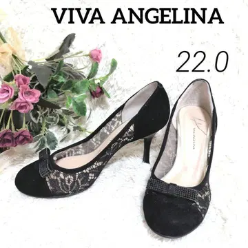 VIVA ANGELINA 22cm 블랙 엘레강트 레이스 펌프스 리본
