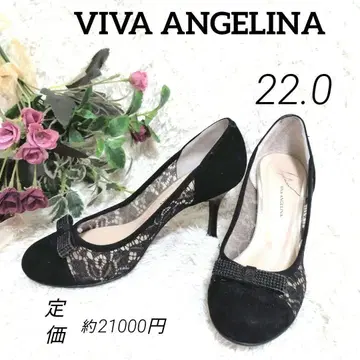 VIVA ANGELINA 22cm 블랙 엘레강트 레이스 펌프스 리본