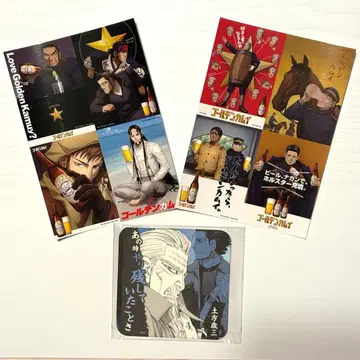 극장판 골든 카무이 삿포로 맥주 공장편 입장자 특전 스티커와 코스터 세트