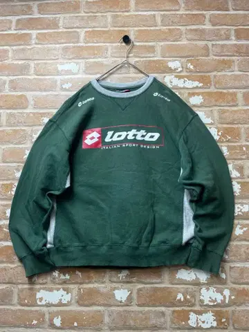 90s 로트 Lotto 맨투맨 그린 y2k 자수 V자 가제트 구제 의류