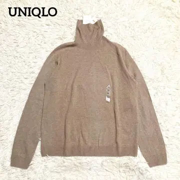 새상품/유니클로/UNIQLO 3D 캐시미어 터틀넥 스웨터 XL 베이지