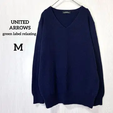 UNITED ARROWS 니트 스웨터 네이비 울 캐시미어 M
