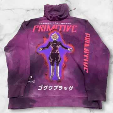 레어 드래곤볼 슈퍼 오공 블랙 후드티 퍼플 남성용 L 사이즈