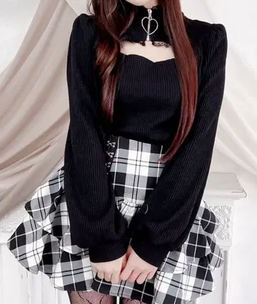 MARS 하트 ZIP 골지 상의