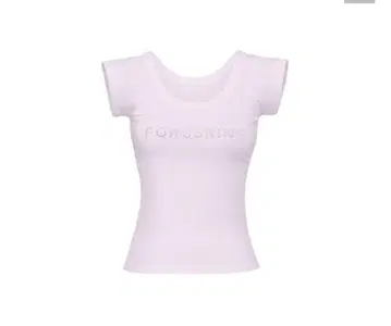 forusring 주얼 로고 T셔츠 핑크