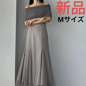 새상품 미사용 Louere 밑단 파이핑 튤 머메이드 스커트