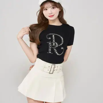 darich 비쥬 리브 니트탑 블랙