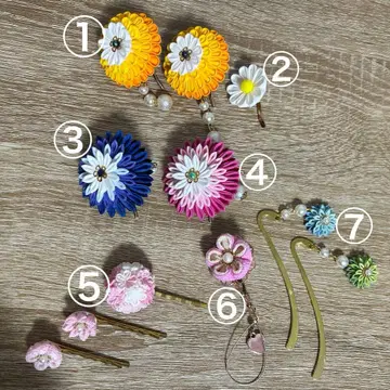 츠마미자이쿠 핸드메이드 포니 후크 헤어핀 북마커 책갈피