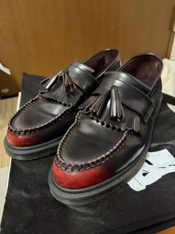 가격 인하 Dr.Martens 로퍼 체리 레드