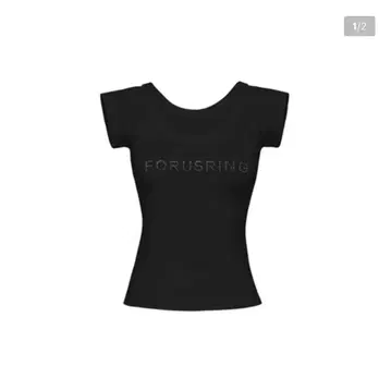 forusring 주얼 로고 T셔츠 블랙