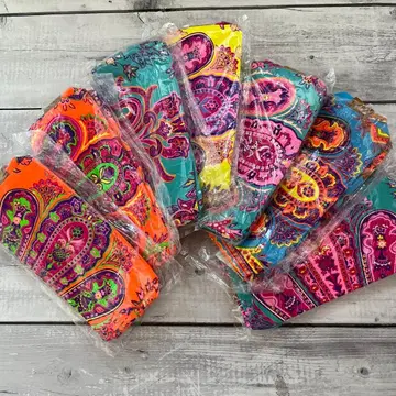 사이키델릭 파우치 백 에스닉 네온 컬러