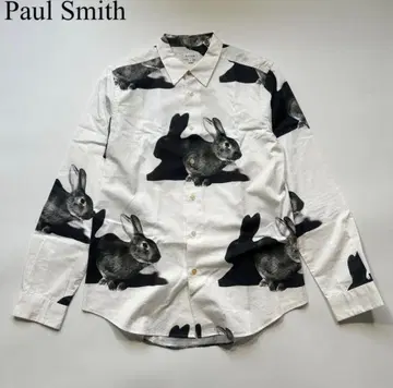 폴스미스 남성용 L 긴팔 셔츠 올 패턴 토끼 래빗 빅 사이즈