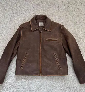 브라운 가죽 자켓 소가죽