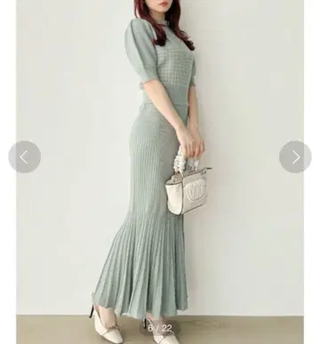 RESEXXY 리젝시 5부 소매 머메이드 니트 원피스