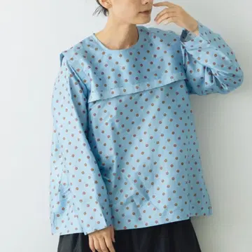 bunon 부논 백 버튼 세일러 블라우스 새상품