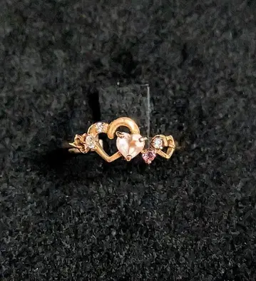 미사용 K10 핑크 토파즈 로즈쿼츠 CZ 반지