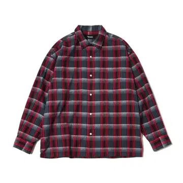 레어 XL MASSES 플란넬 셔츠 그레이 레드