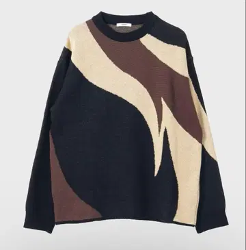 7GG 더블 자카드 크루넥 니트 브라운 사이즈 1