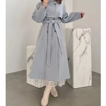 dazzlin 2WAY 컬러 레이디 코트 블루 S 사이즈