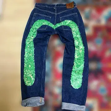 EVISU NO.1 Lot.2001 빅 카모메 데님 팬츠