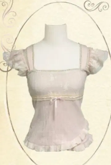 Rose Island AW24 코티지 페어리 코어 크롭 탑 핑크