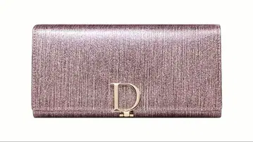 D 로고 부착 장지갑 핑크