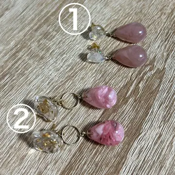 핸드메이드 귀걸이 꽃 하트 물방울