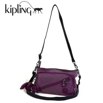 Kipling 나일론 2way 핸드백 퍼플 참 포함
